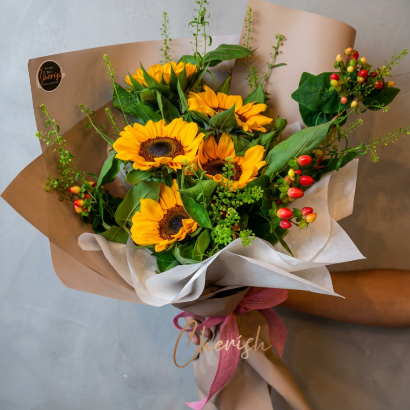 DAD03 - Father’s Day Golden Sunshine Sunflower Bouquet