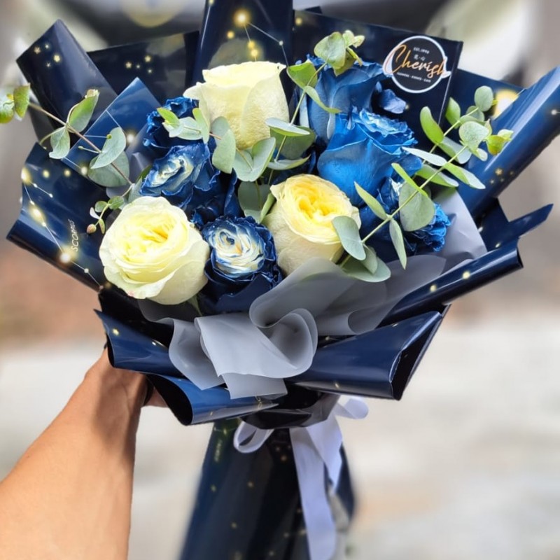 GBQ10 - Starry Night Blue Rose Bouquet