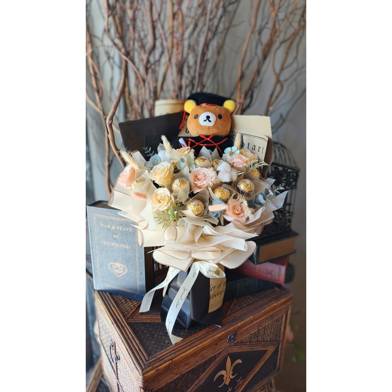GBQ09 - Rilakkuma Chocolate Graduation Bouquet GBQ09 - Rilakkuma Chocolate Graduation Bouquet