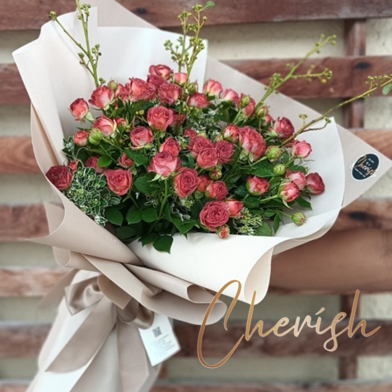 520-07 - Vintage Blush Premium Rose Spray Bouquet