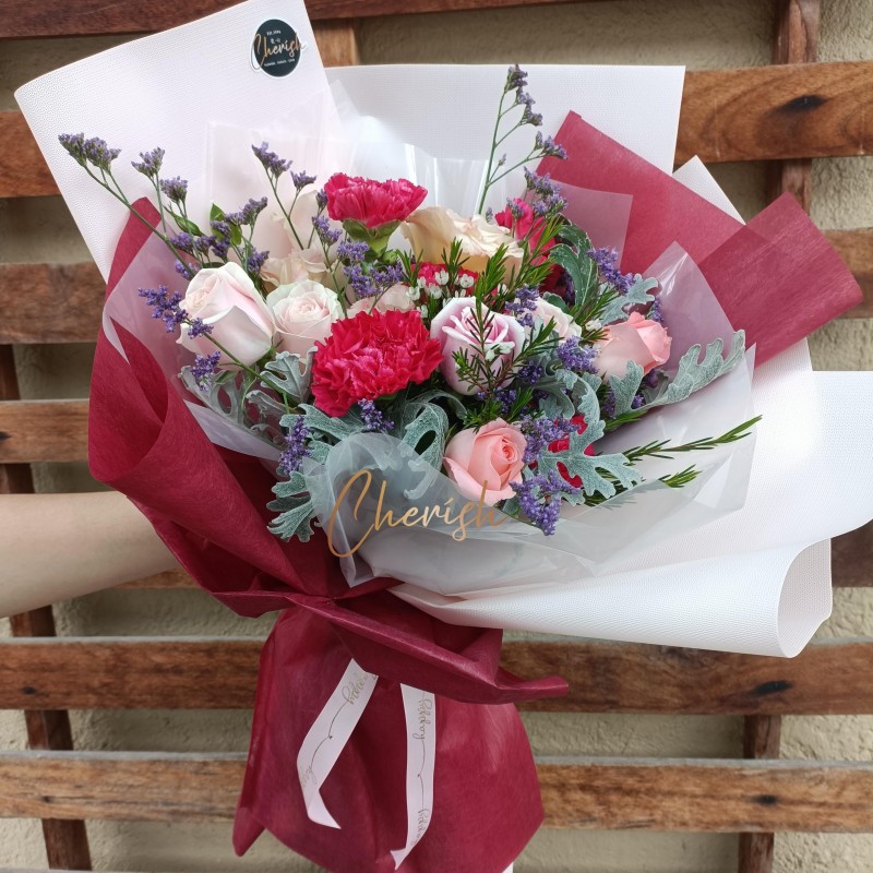 MD19 - Happy Bunch Mother's Day Hand Bouquet